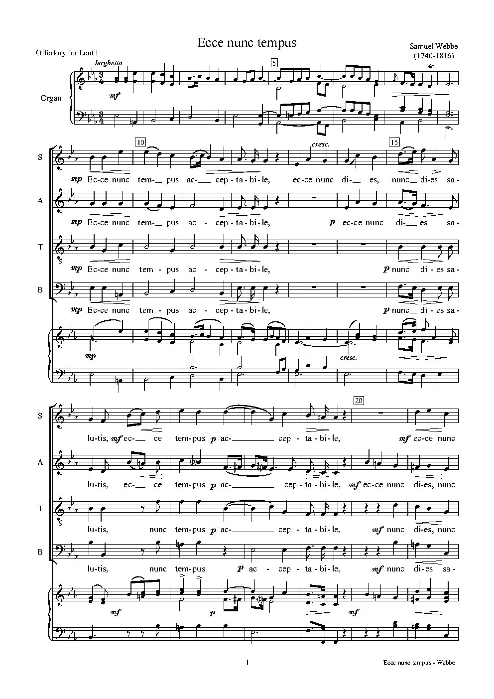 Ecce nunc tempus - Choir Script PDF Thumbnail
