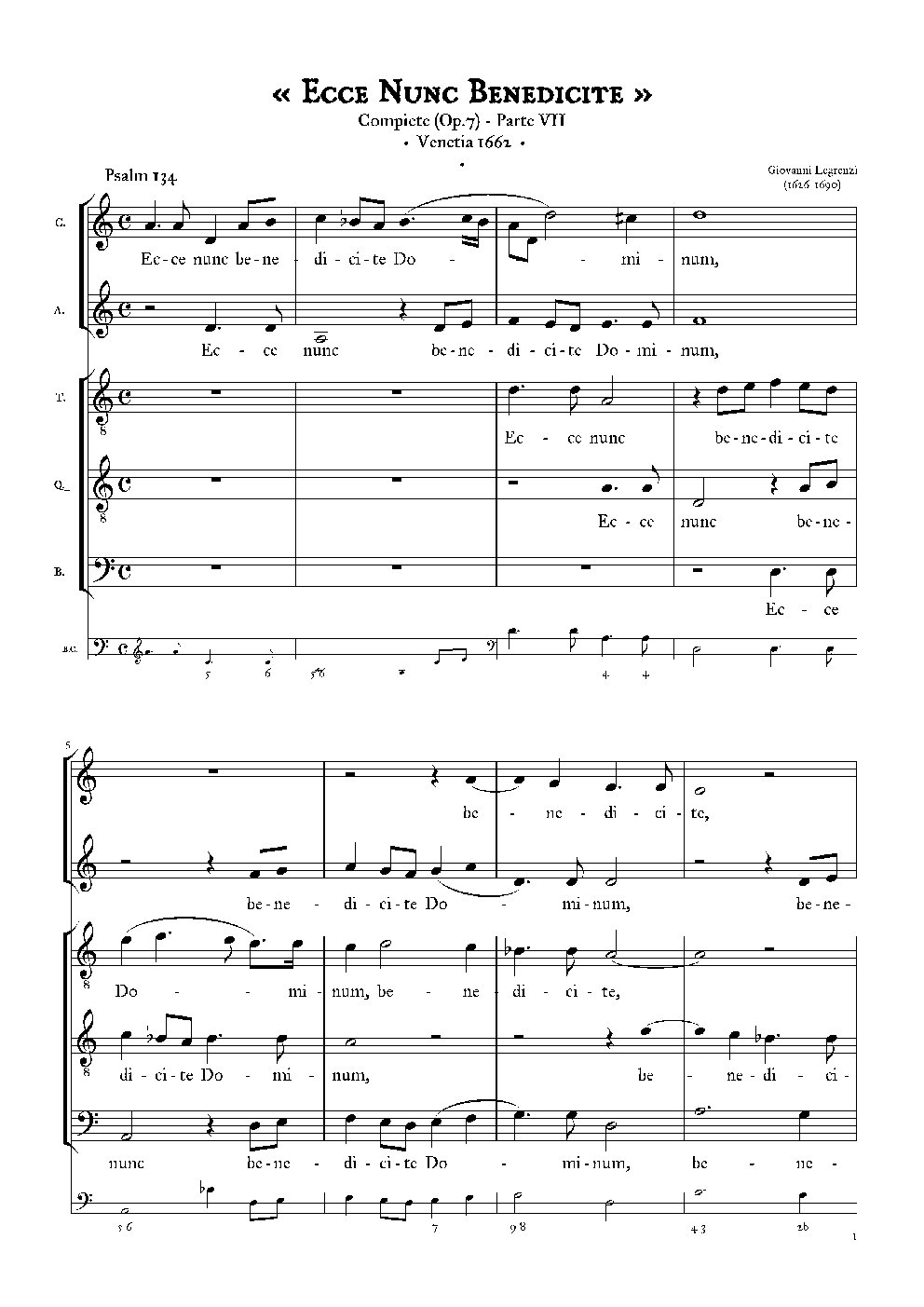 Ecce nunc benedicite - Choir Script PDF Thumbnail