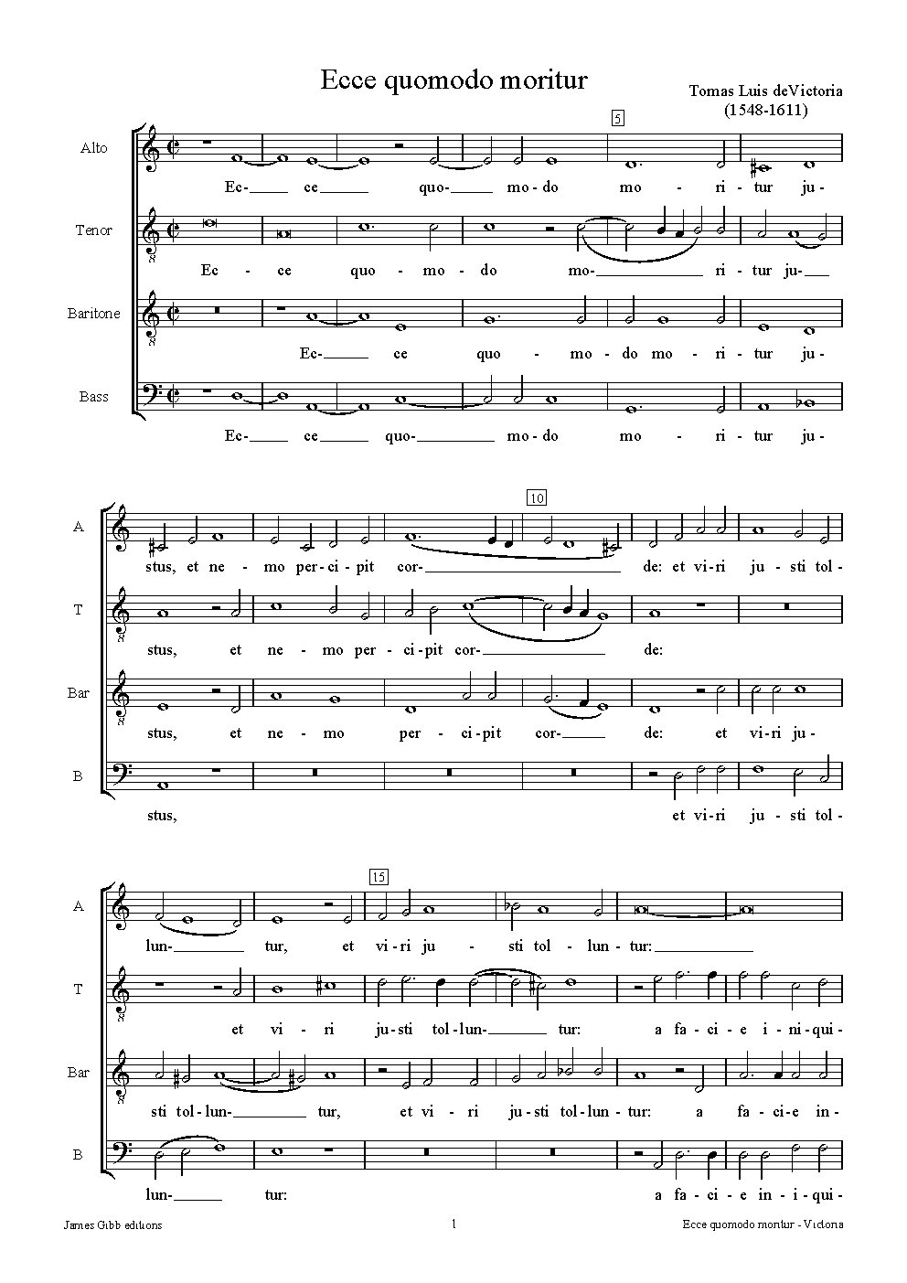 Ecce quomodo moritur - Choir Script PDF Thumbnail