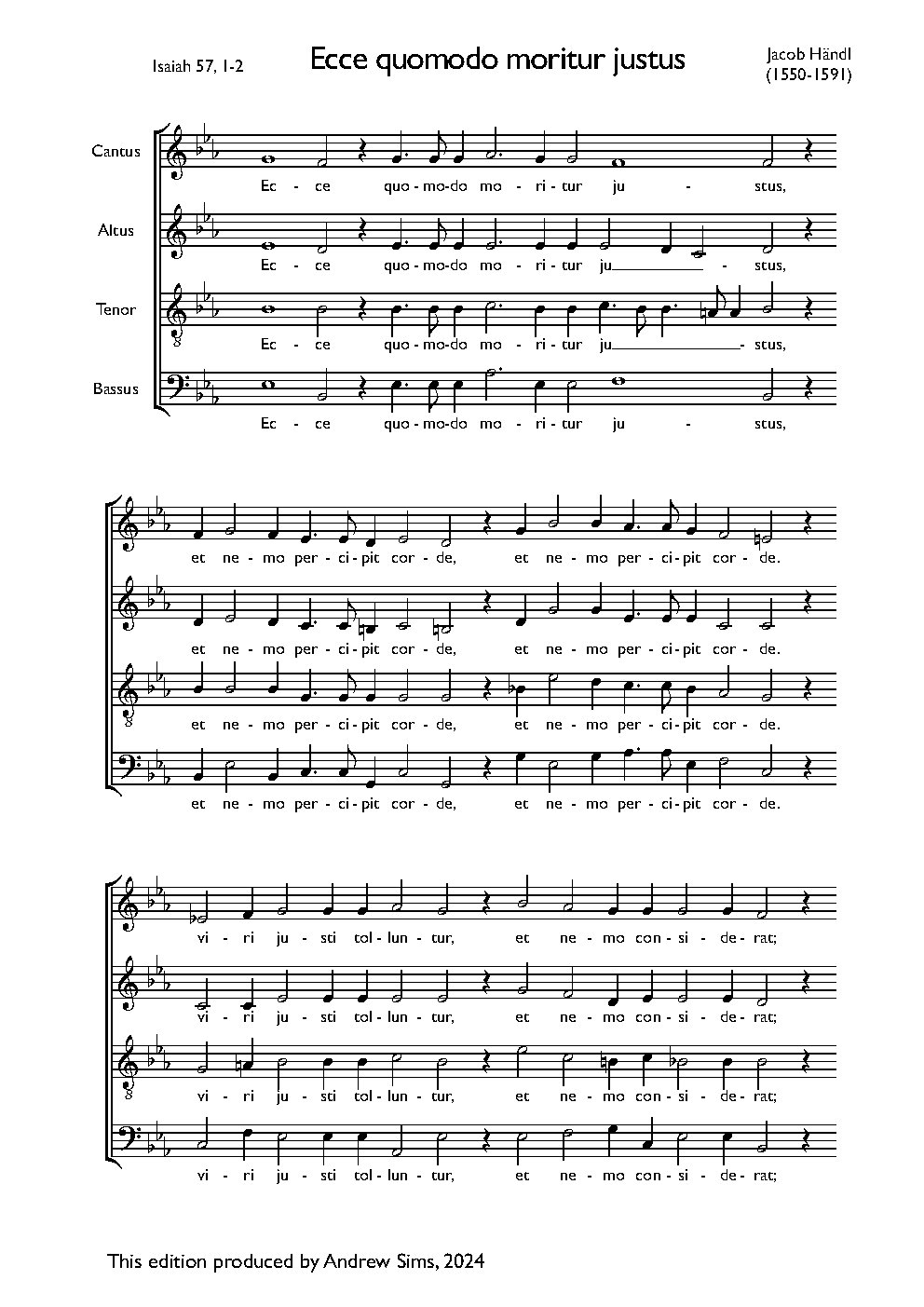 Ecce quomodo moritur justus - Choir Script PDF Thumbnail