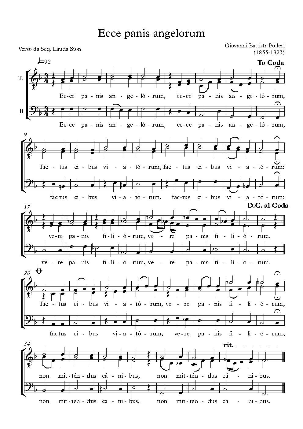 Ecce panis angelorum