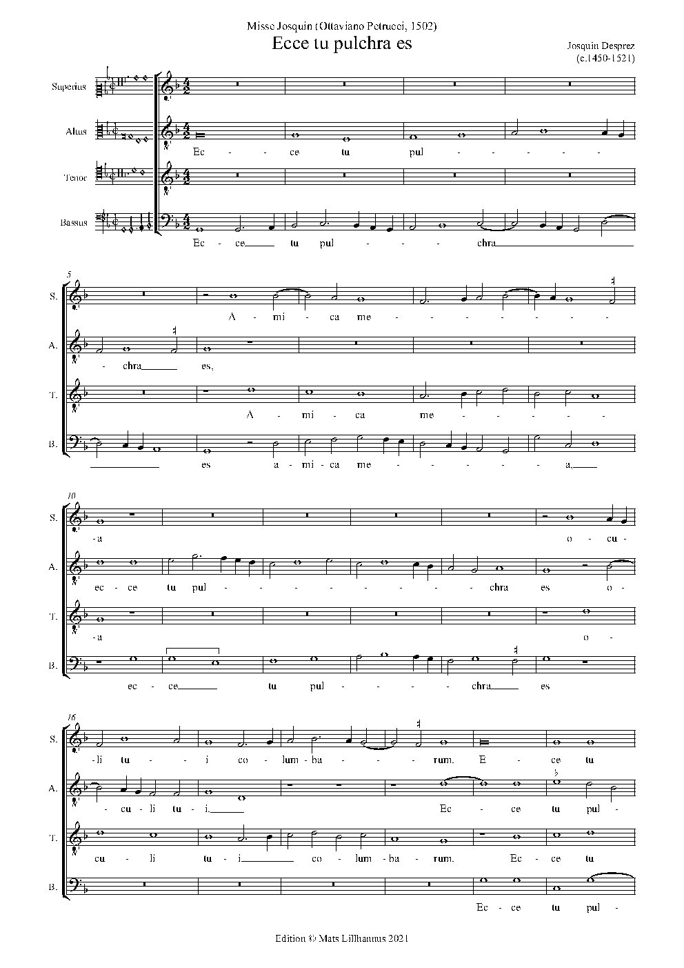 Ecce tu pulchra es - Choir Script PDF Thumbnail