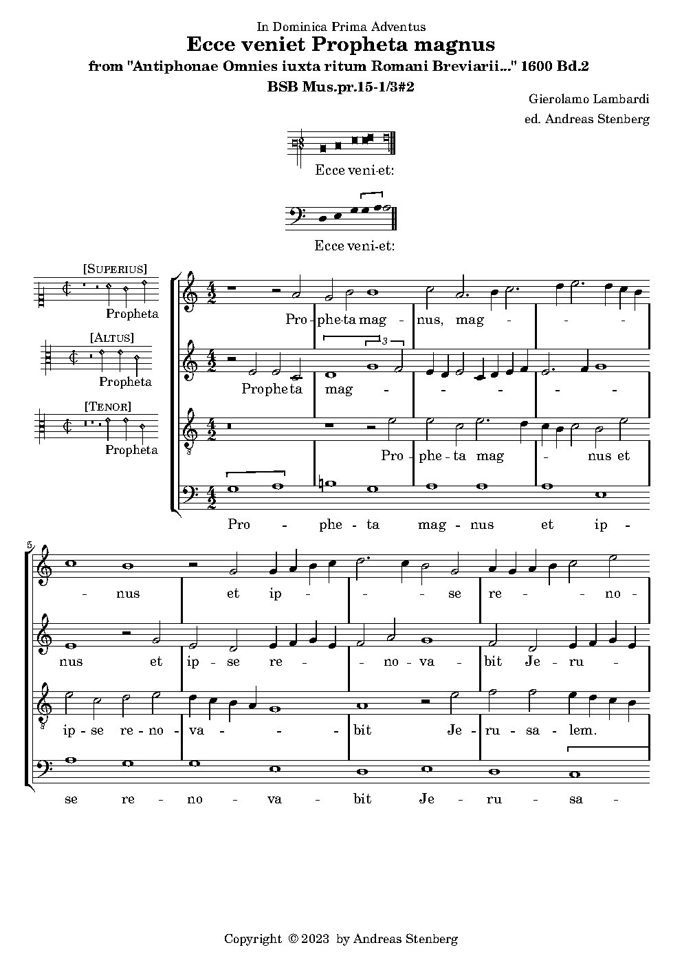 Ecce veniet Propheta magnus - Choir Script PDF Thumbnail