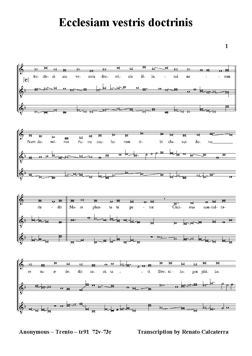 Ecclesiam vestris doctrinis