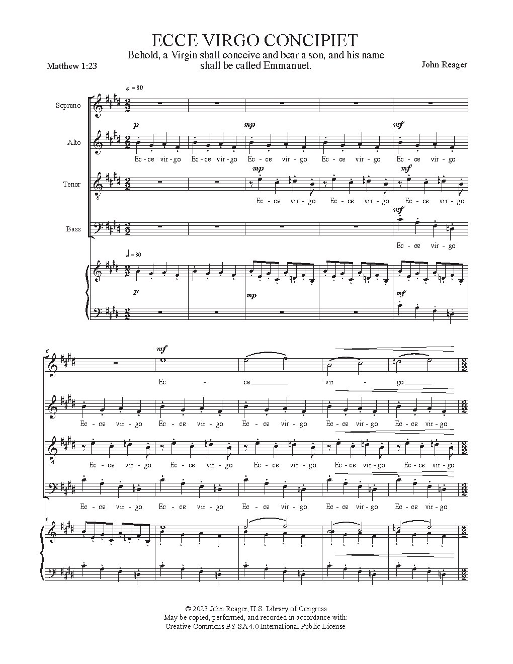 Ecce virgo concipiet|{{NoCo|Advent Motets
