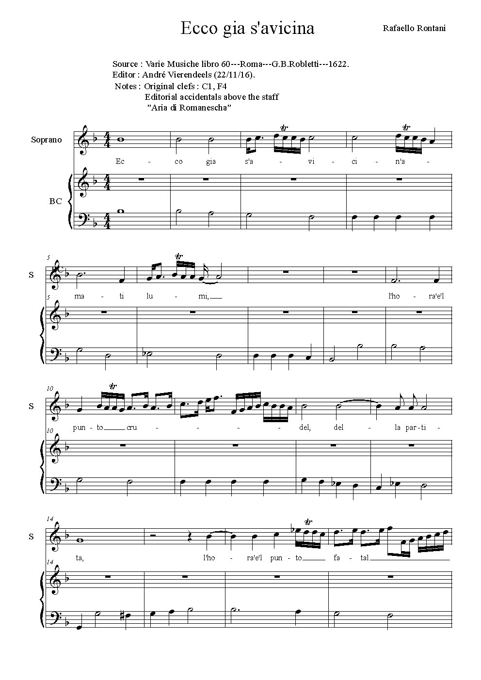 Ecco gia s'avicin'amati