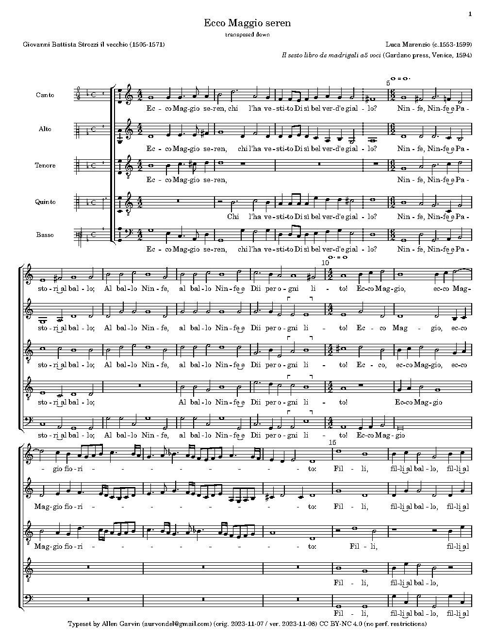 Ecco Maggio Seren - Choir Script PDF Thumbnail