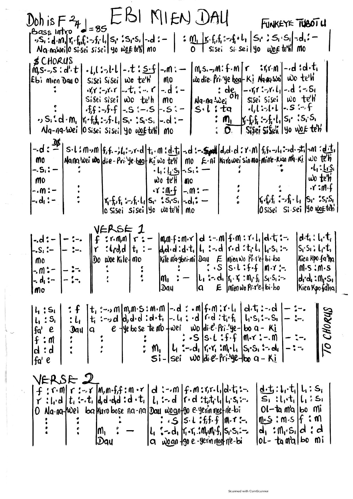 Ebi Mien Dau - Download Choir Script PDF