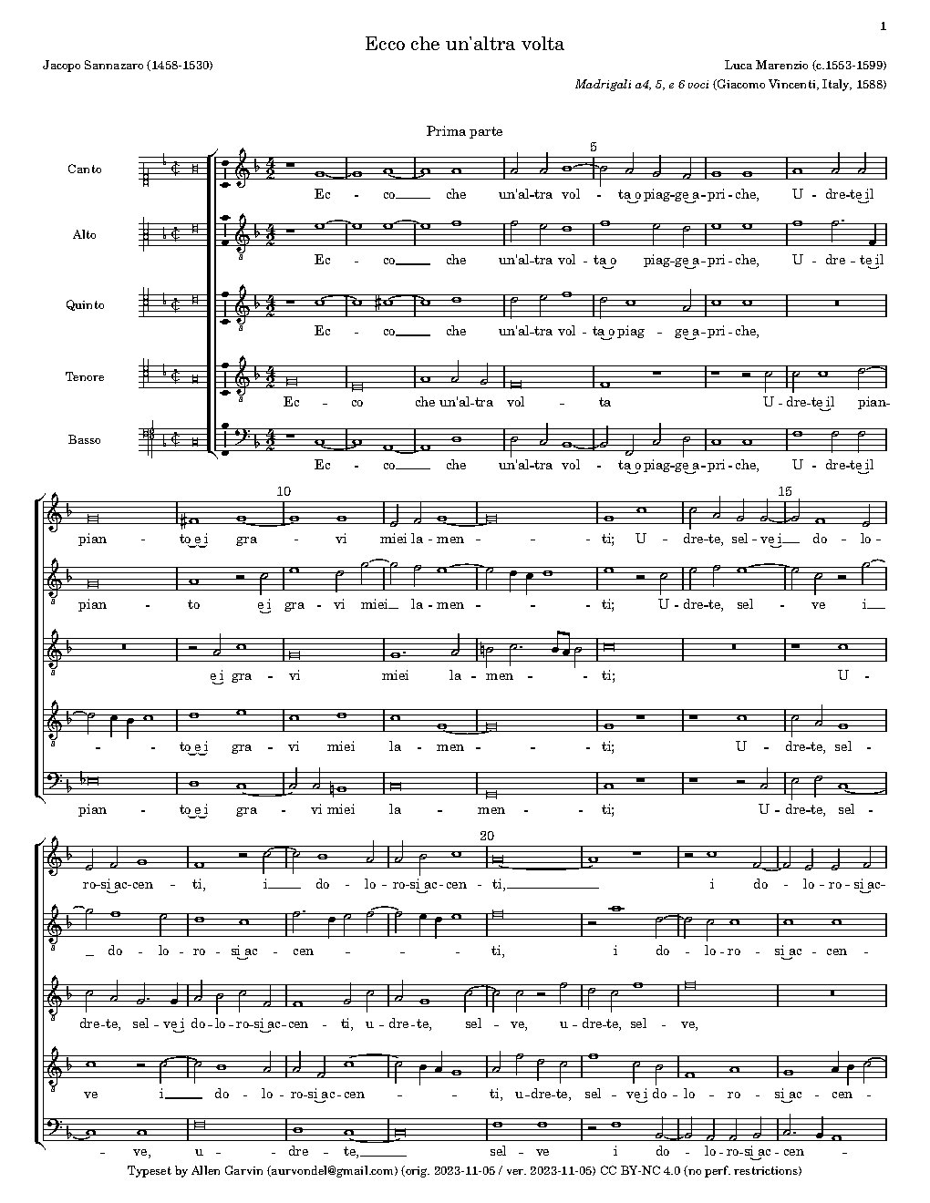 Ecco che un'altra volta - Choir Script PDF Thumbnail