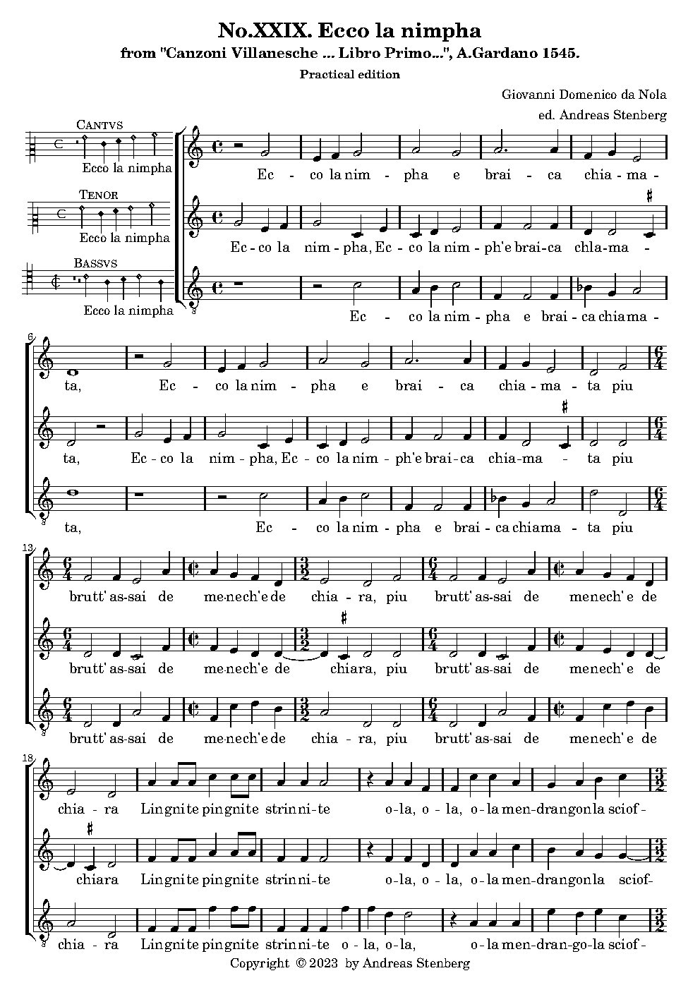 Ecco la nimpha - Choir Script PDF Thumbnail