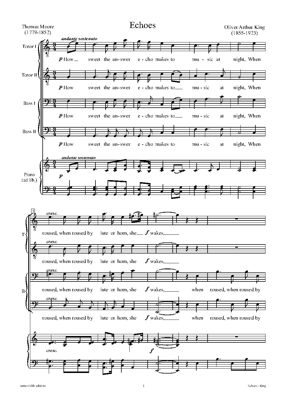 Echoes, Op.54.1 - Choir Script PDF Thumbnail