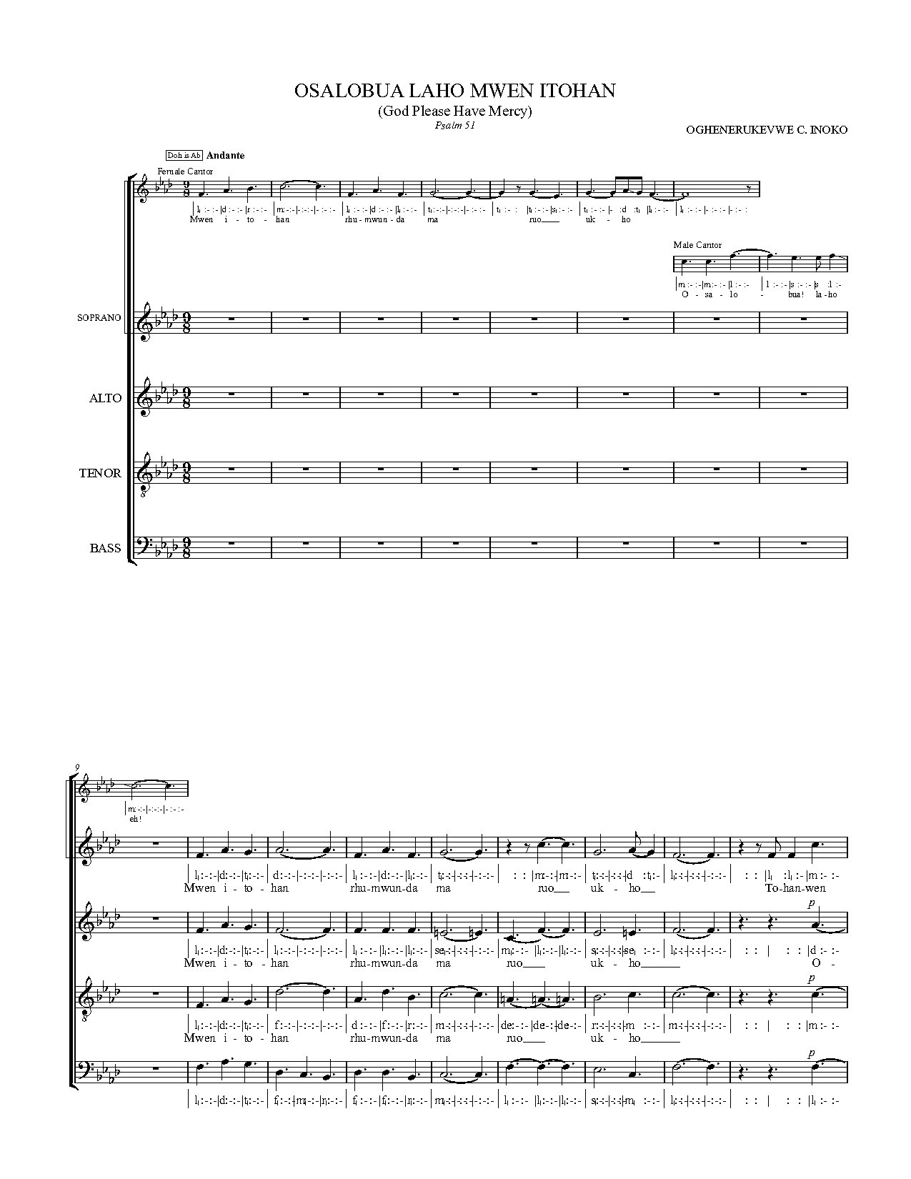 Osalobua Laho - Ccpy - Download Choir Script PDF