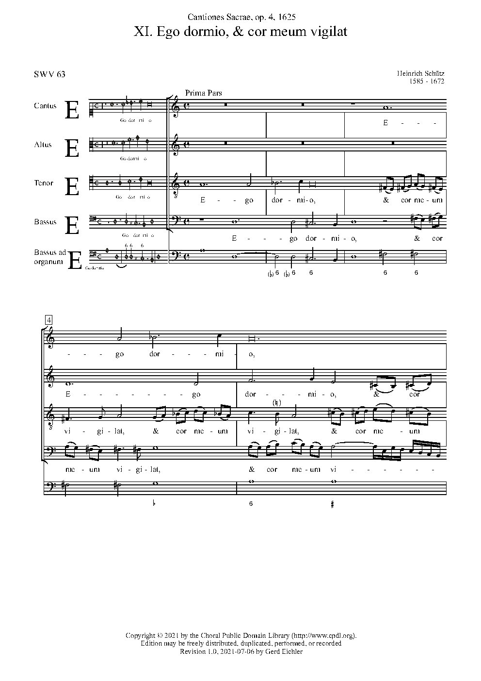 Ego Dormio, et cor meum vigilat - Choir Script PDF Thumbnail