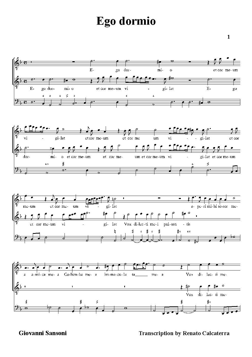 Ego dormio - Choir Script PDF Thumbnail