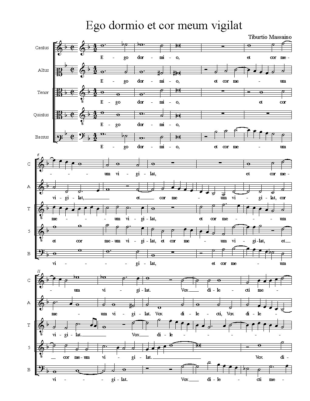 Ego dormio et cor meum vigilat - Choir Script PDF Thumbnail