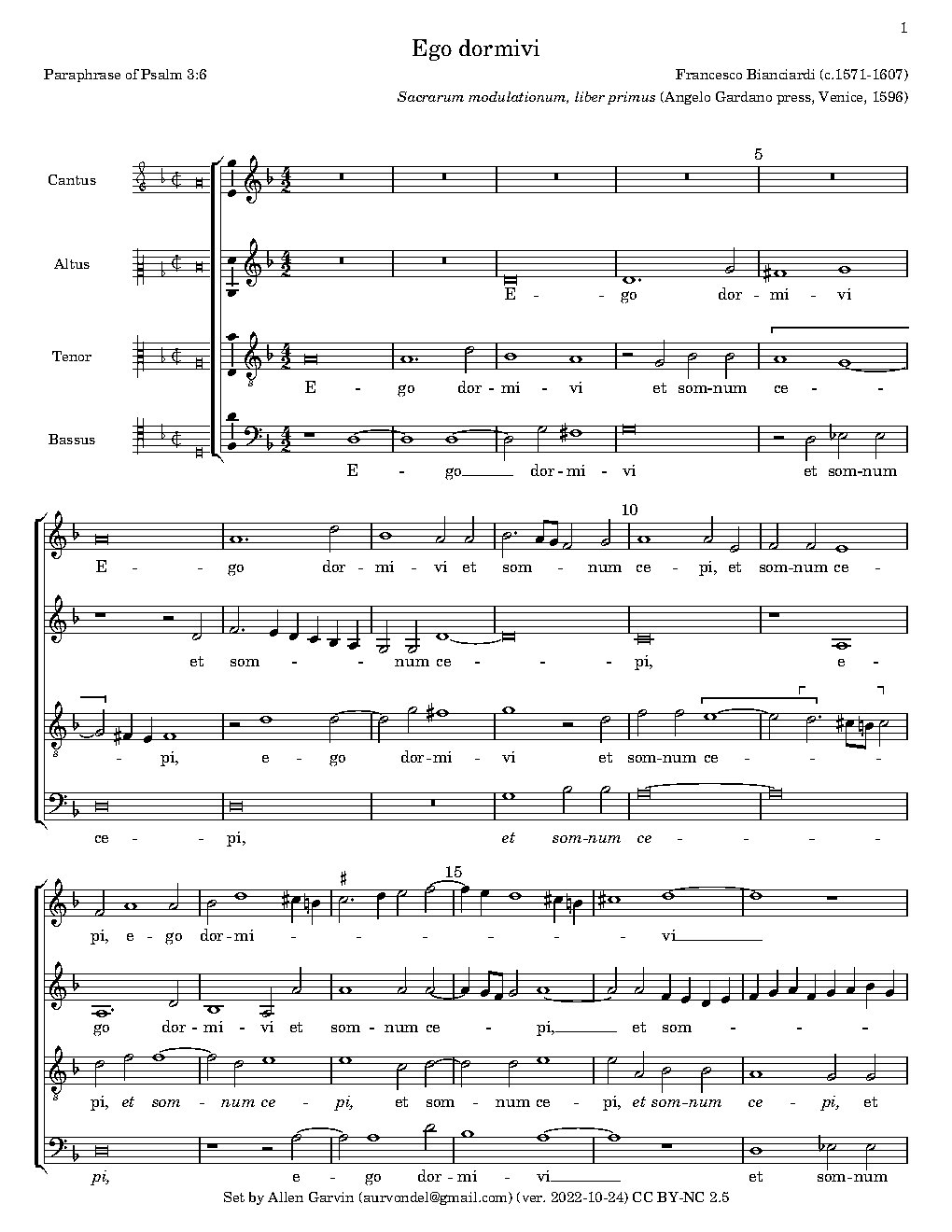 Ego dormivi - Choir Script PDF Thumbnail