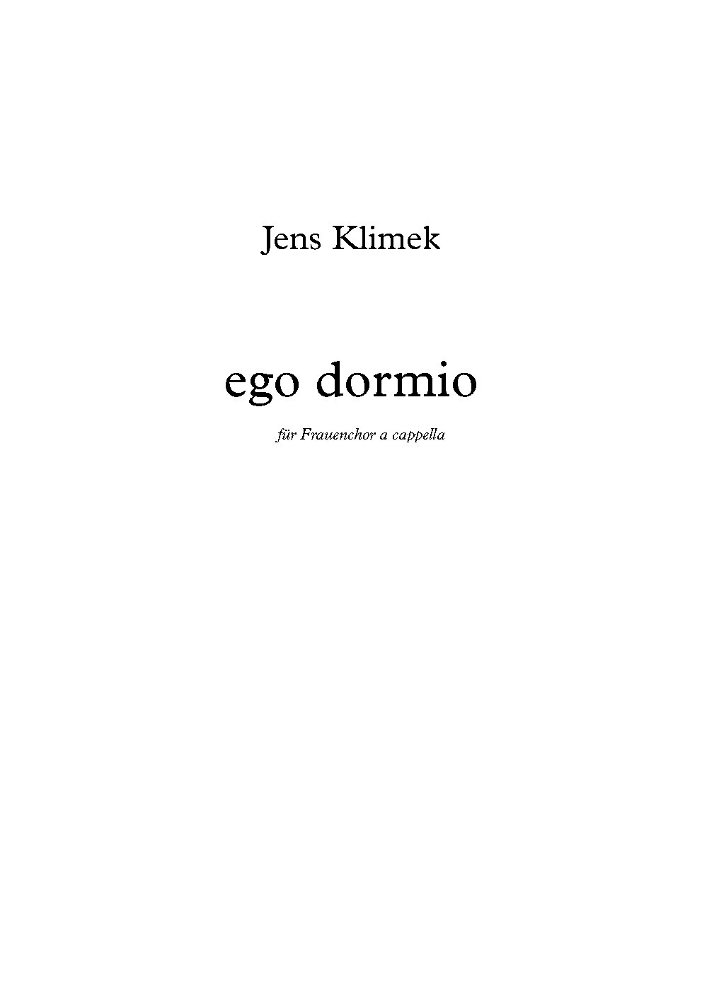 Ego dormio