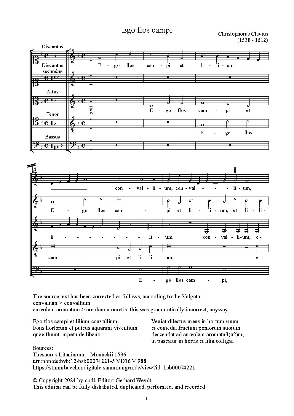 Ego flos campi - Choir Script PDF Thumbnail