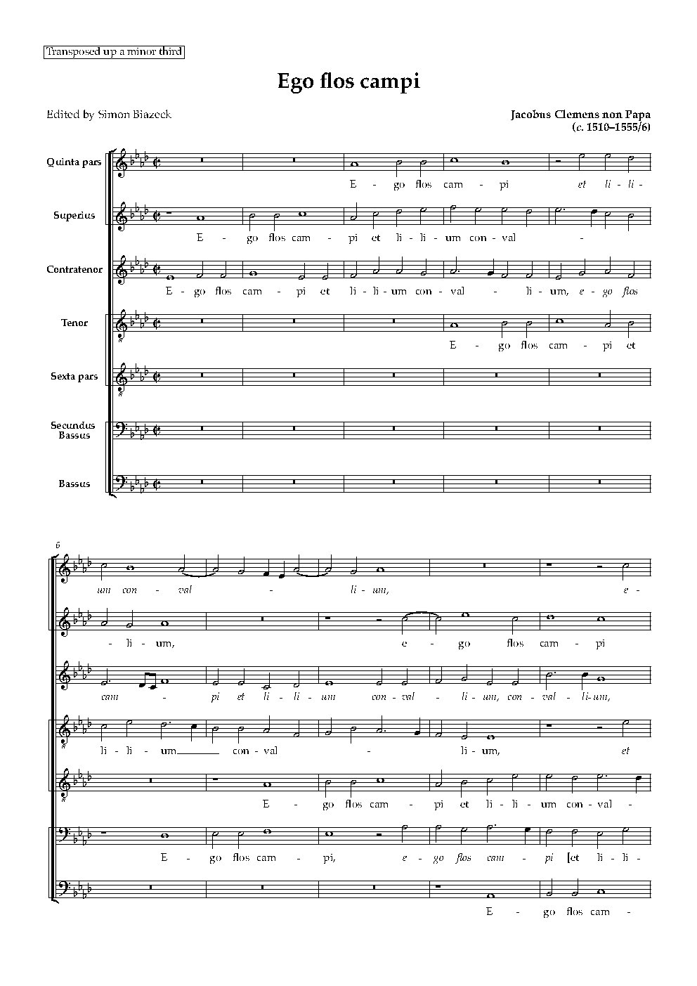 Ego flos campi - Choir Script PDF Thumbnail