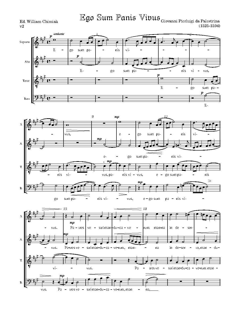 Ego sum panis - Choir Script PDF Thumbnail