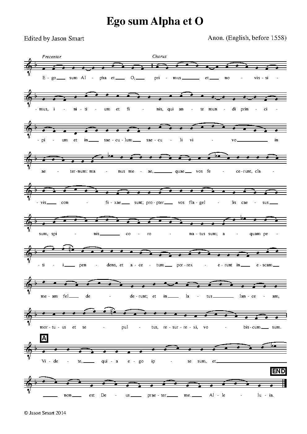 Ego sum alpha et O - Choir Script PDF Thumbnail