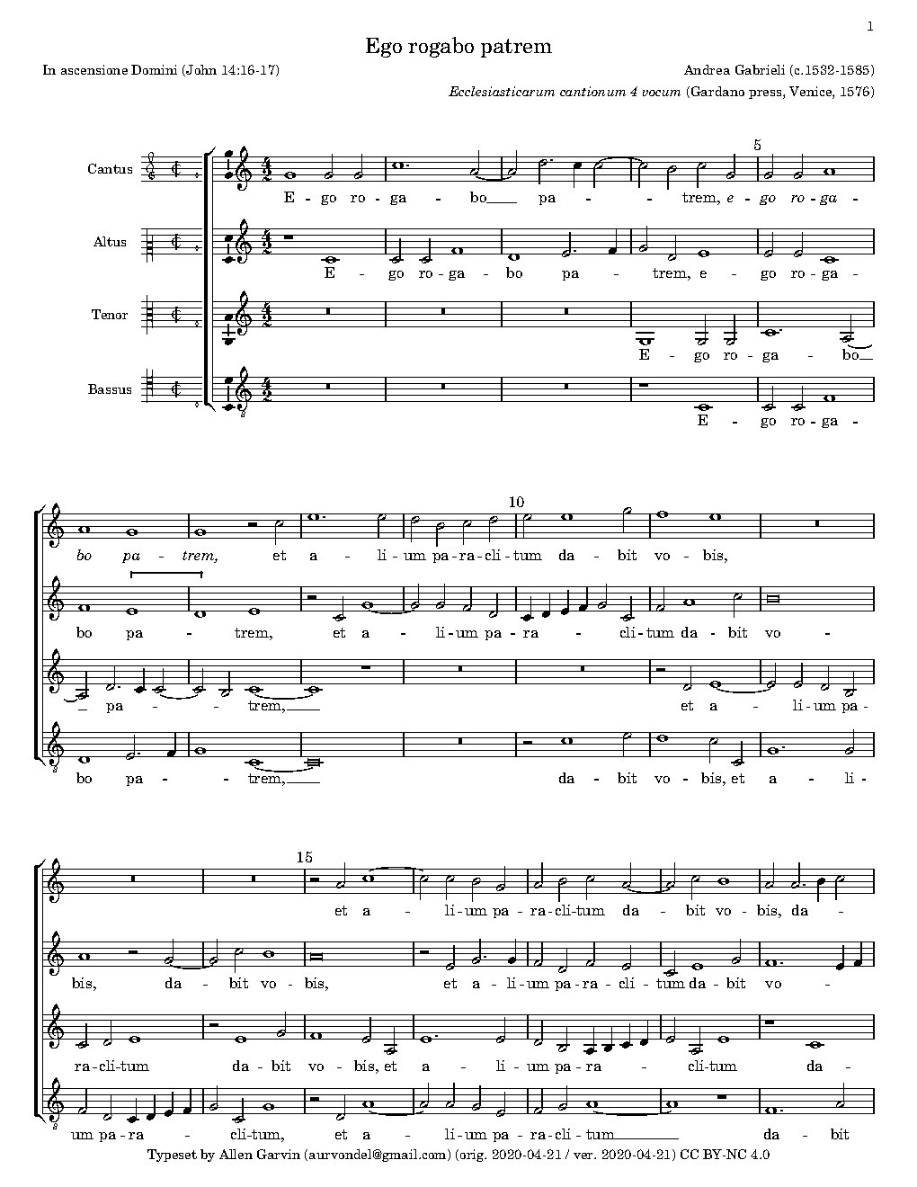 Ego rogabo Patrem - Choir Script PDF Thumbnail