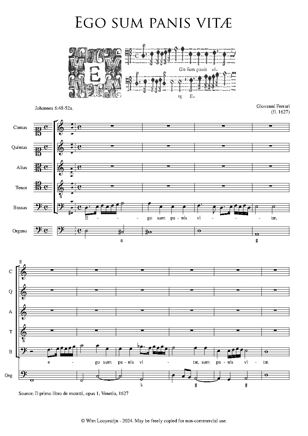 Ego sum panis vitae - Choir Script PDF Thumbnail
