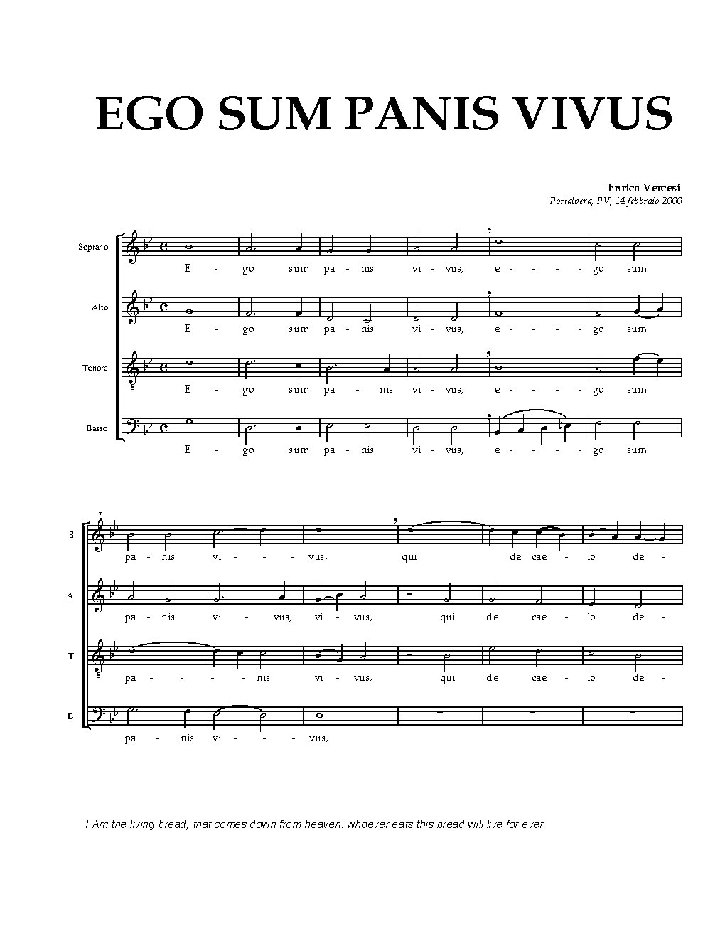 Ego sum panis vivus