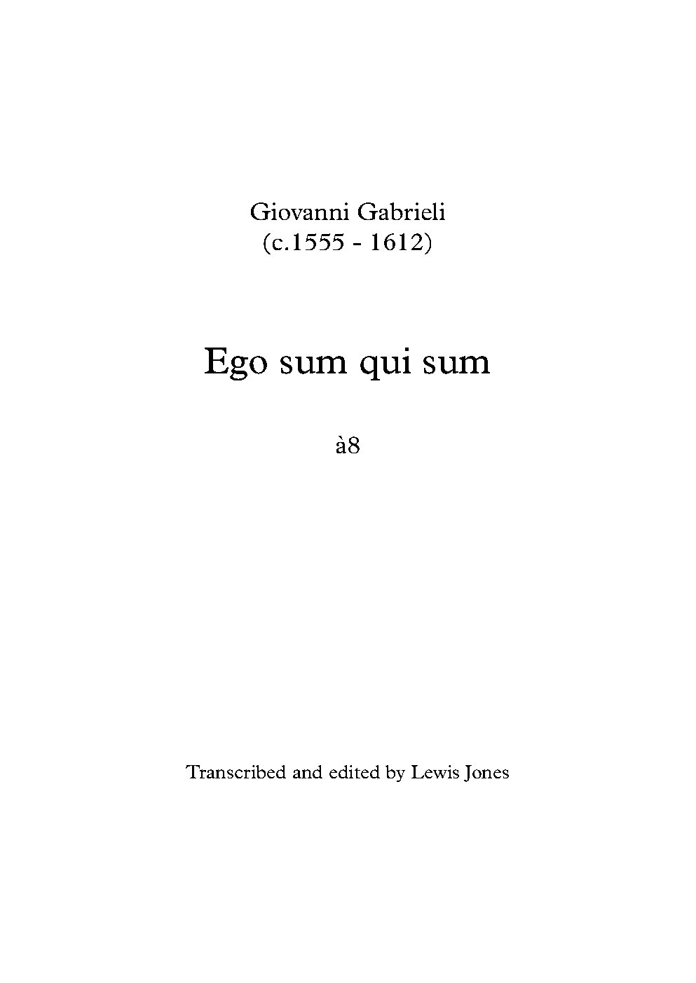 Ego sum qui sum a 8
