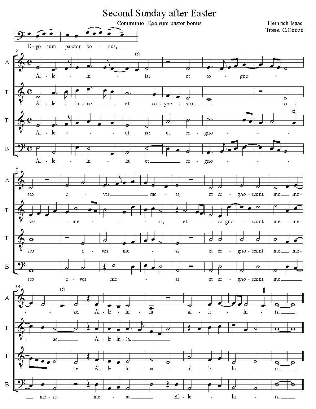 Ego sum pastor bonus - Choir Script PDF Thumbnail