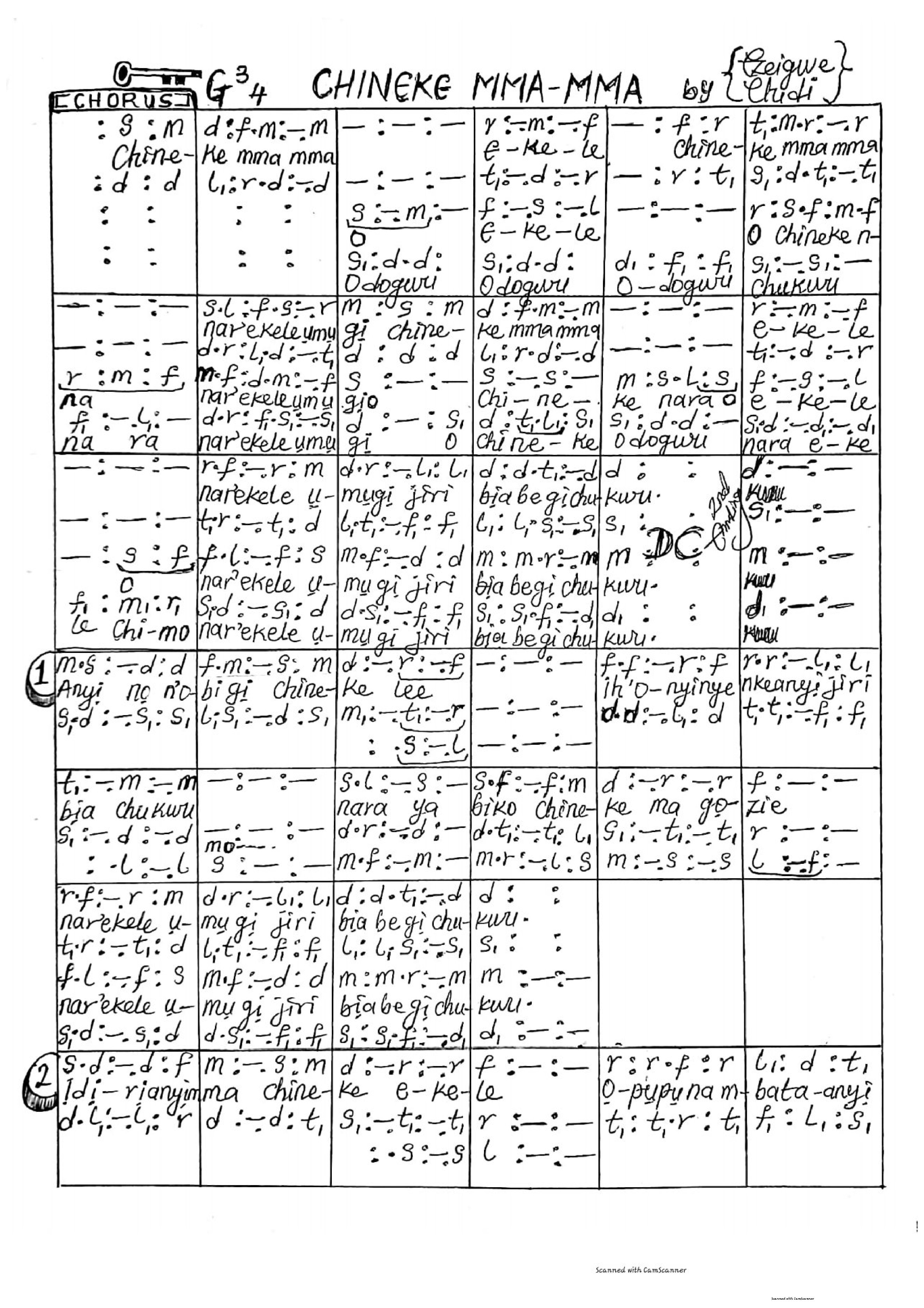 Chineke Mma-mma. - Download Choir Script PDF