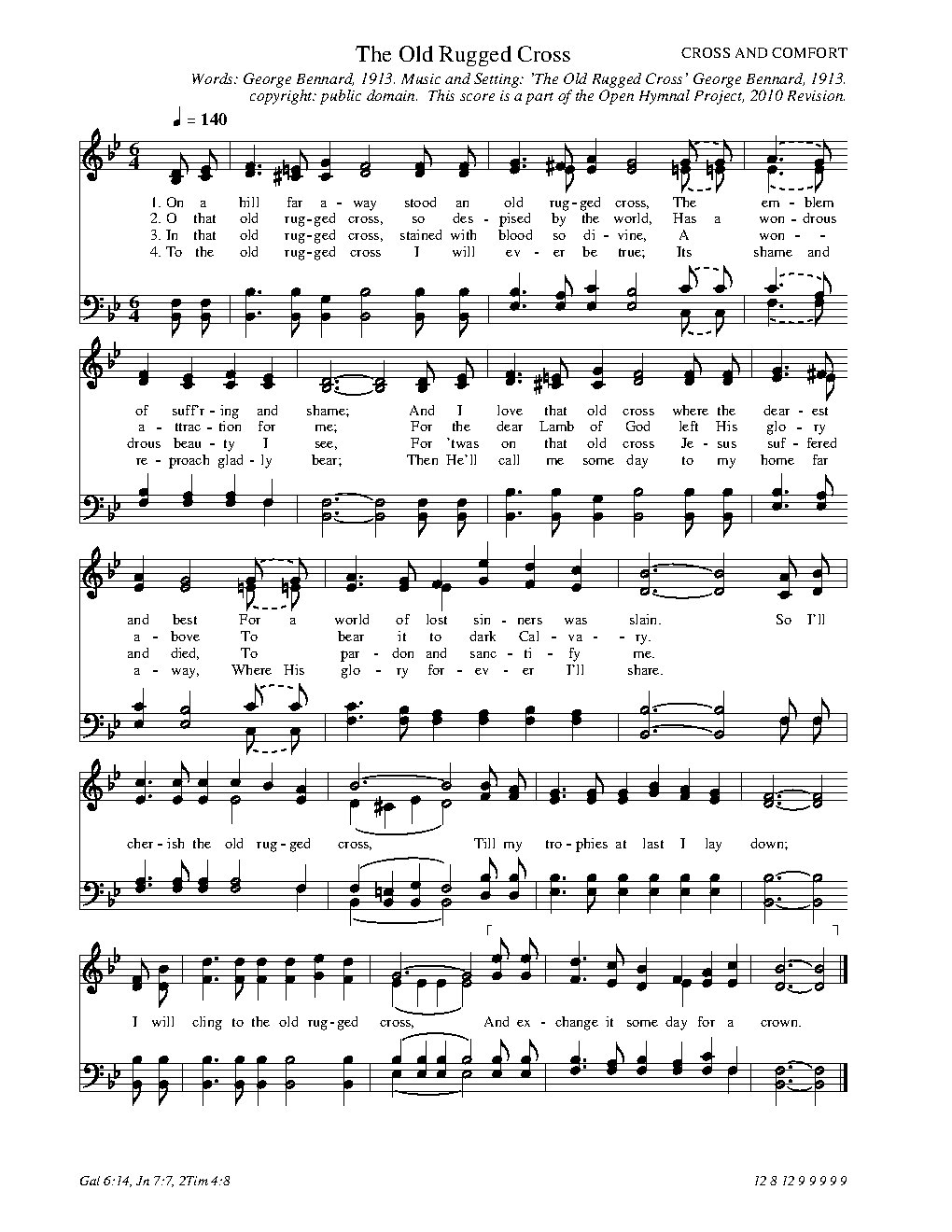 The Old Rugged Cross - Choir Script PDF Thumbnail