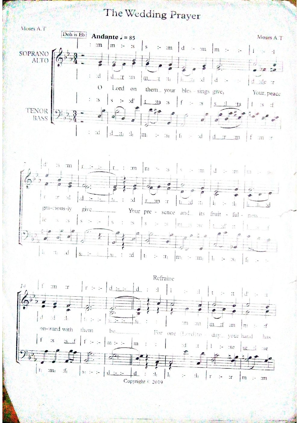 The Wedding Prayer - Choir Script PDF Thumbnail
