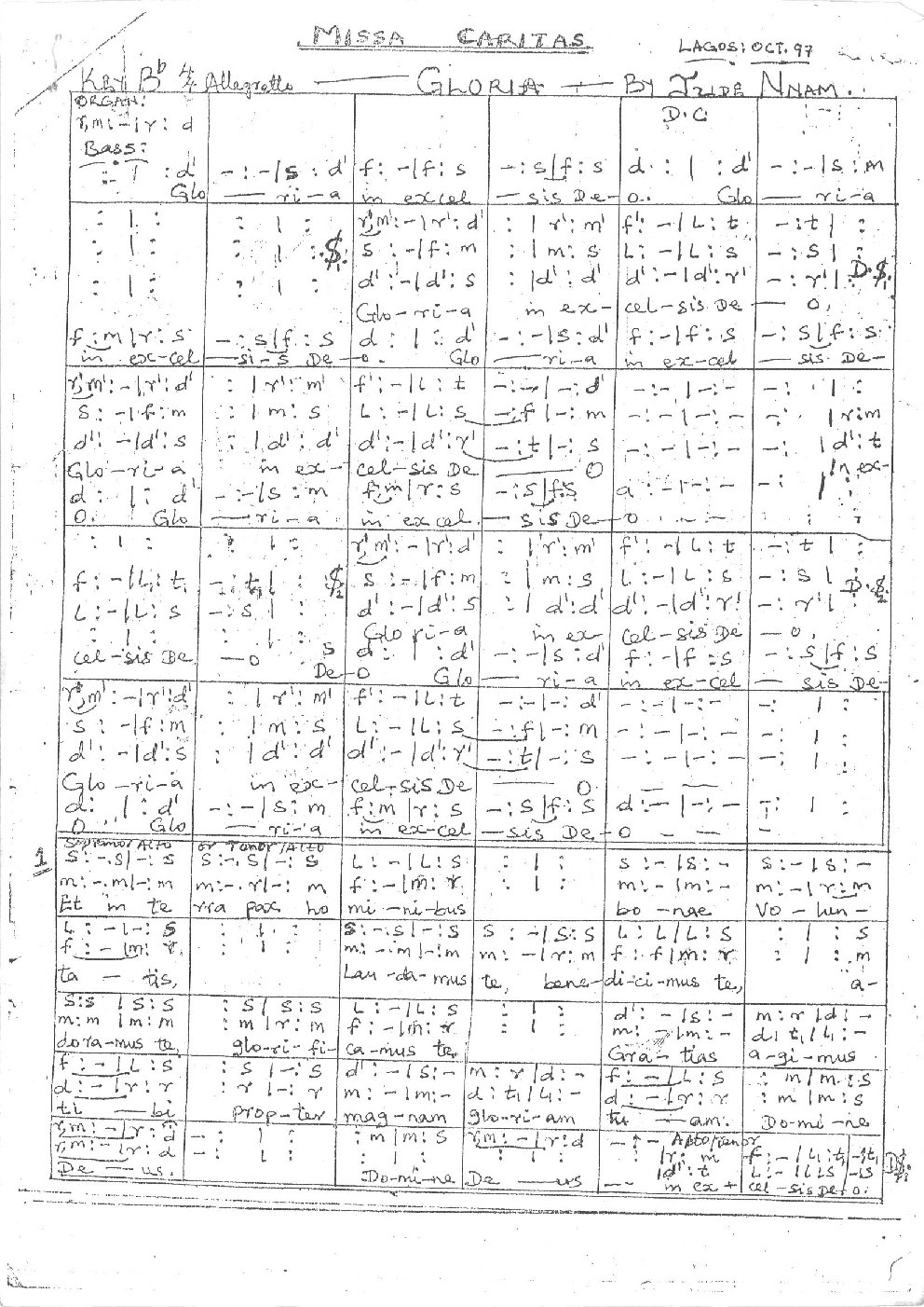 Gloria - Missa Caritas - Choir Script PDF Thumbnail