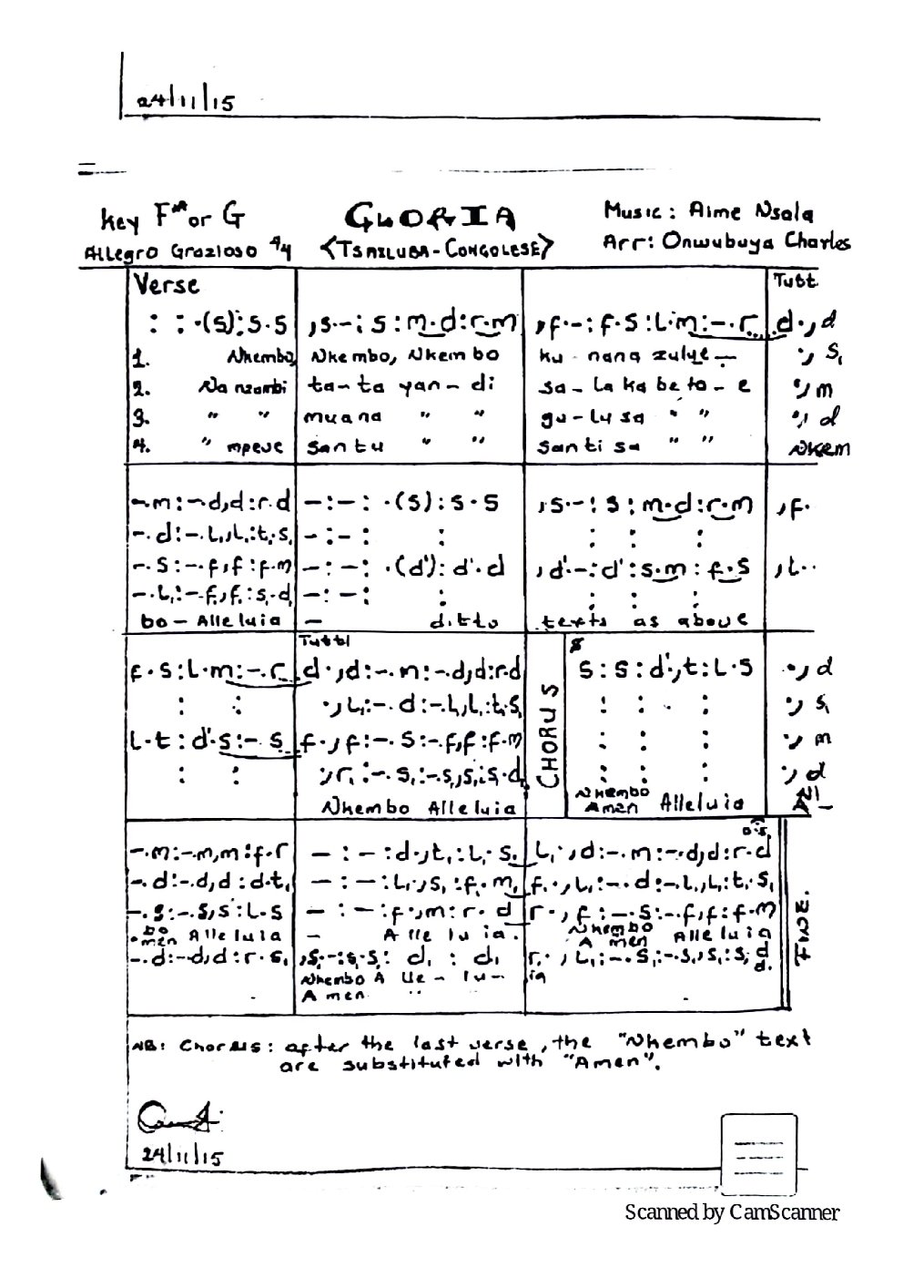 GLORIA - Choir Script PDF Thumbnail