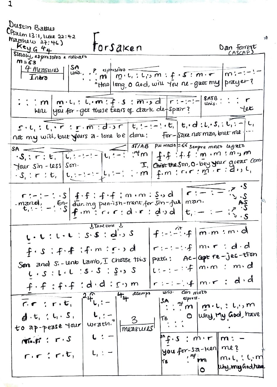 Forsaken - Choir Script PDF Thumbnail