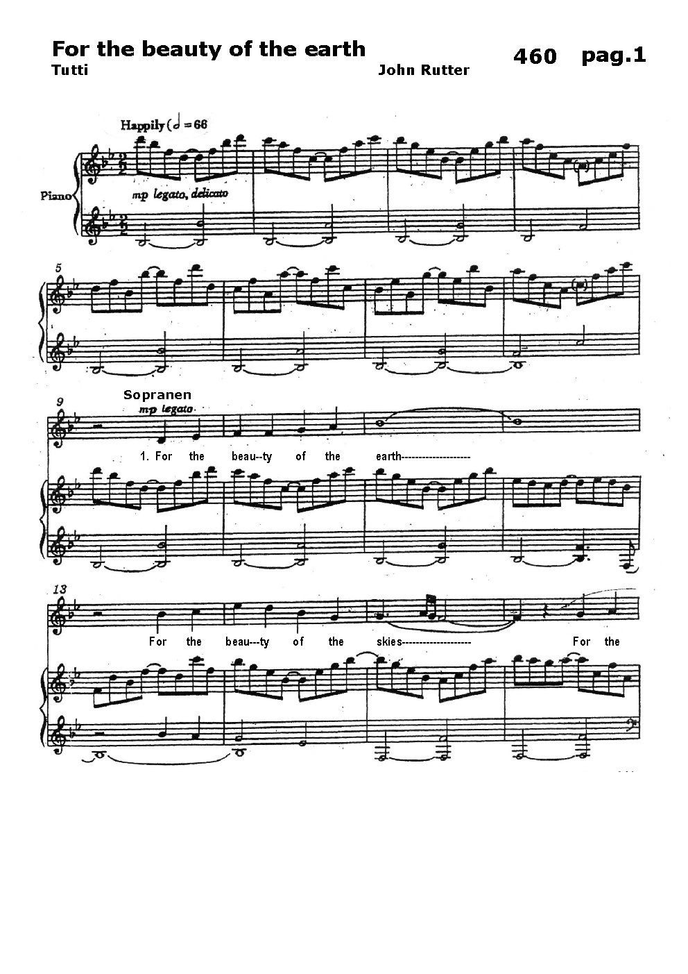 For the beauty of the earth - Choir Script PDF Thumbnail