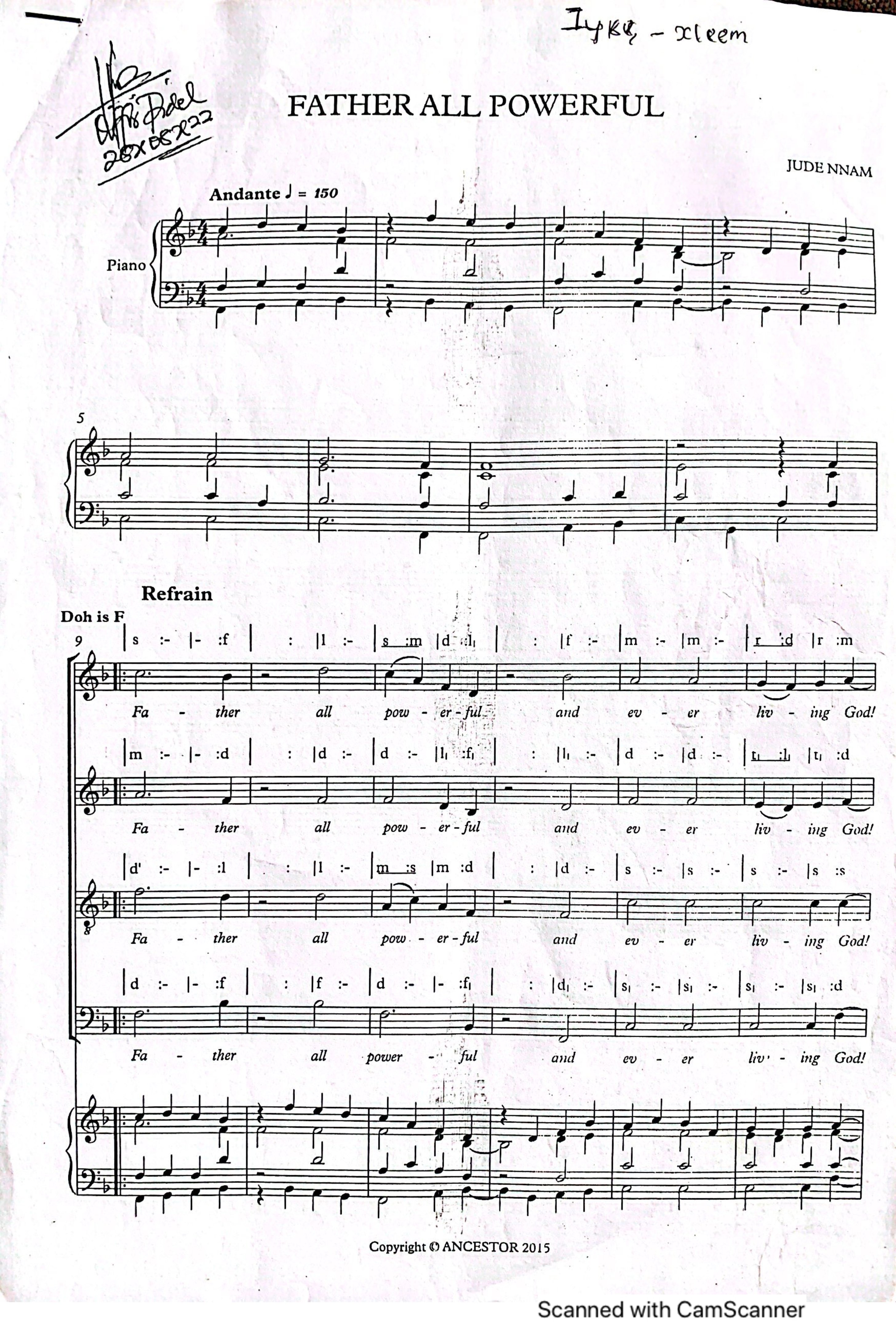 FATHER ALL POWERFUL - Choir Script PDF Thumbnail