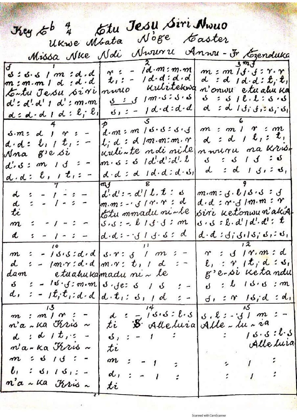 Etu Jesu Siri Nwuo - Choir Script PDF Thumbnail