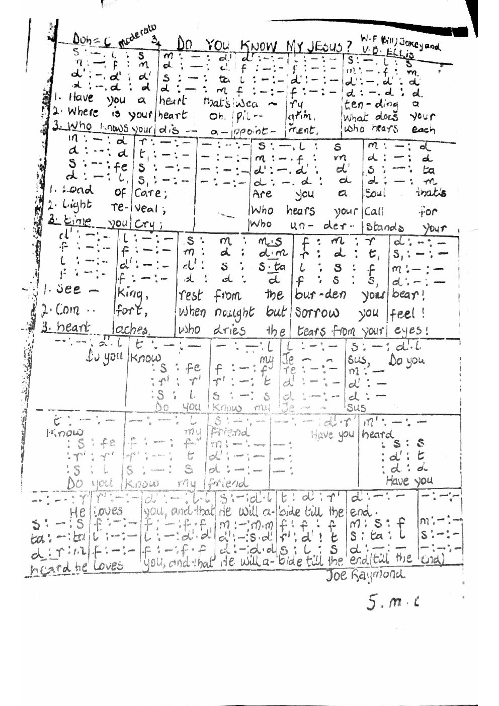 DO YOU KNOW MY JESUS? - Choir Script PDF Thumbnail