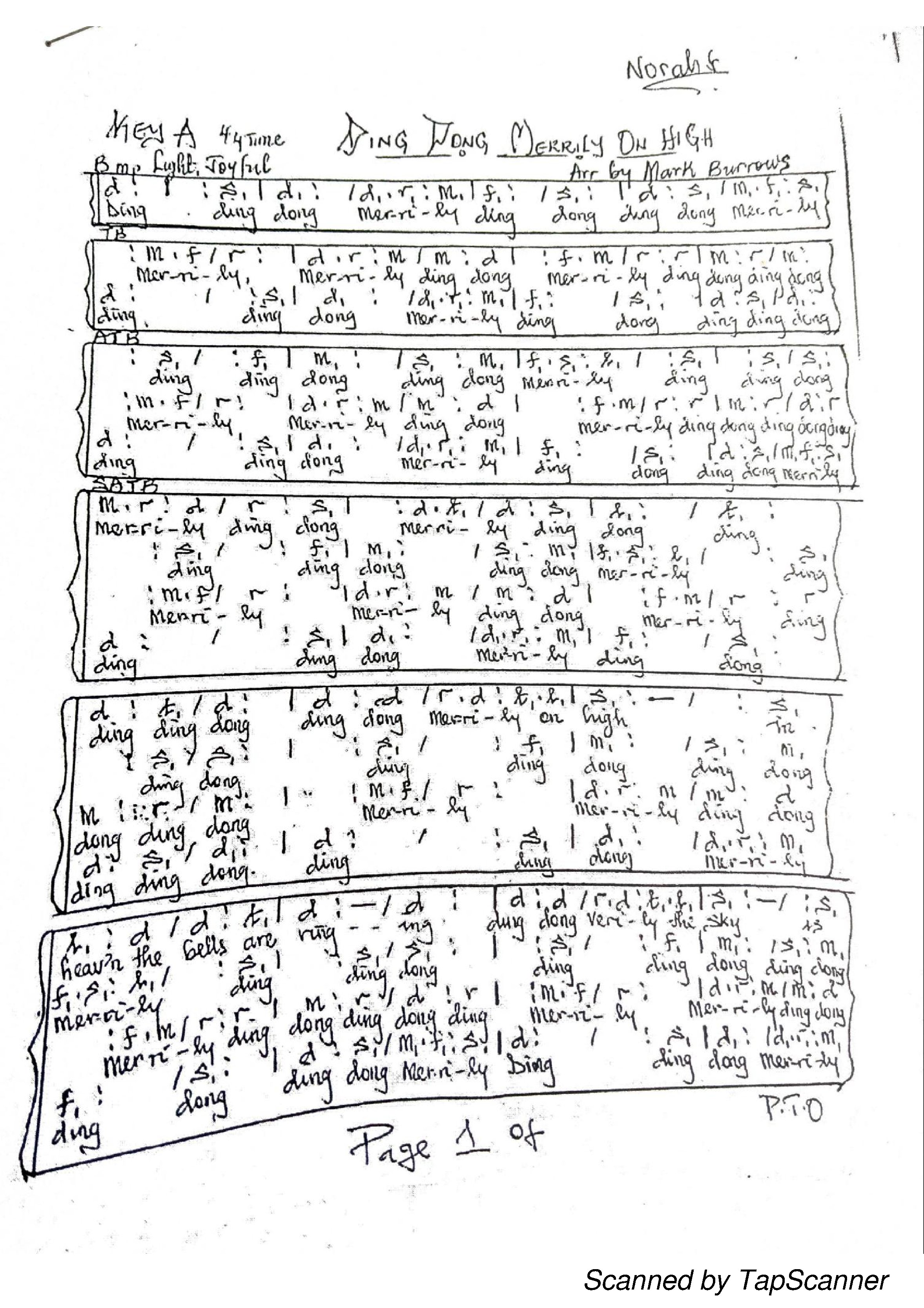Ding Dong Merrily On High - Choir Script PDF Thumbnail