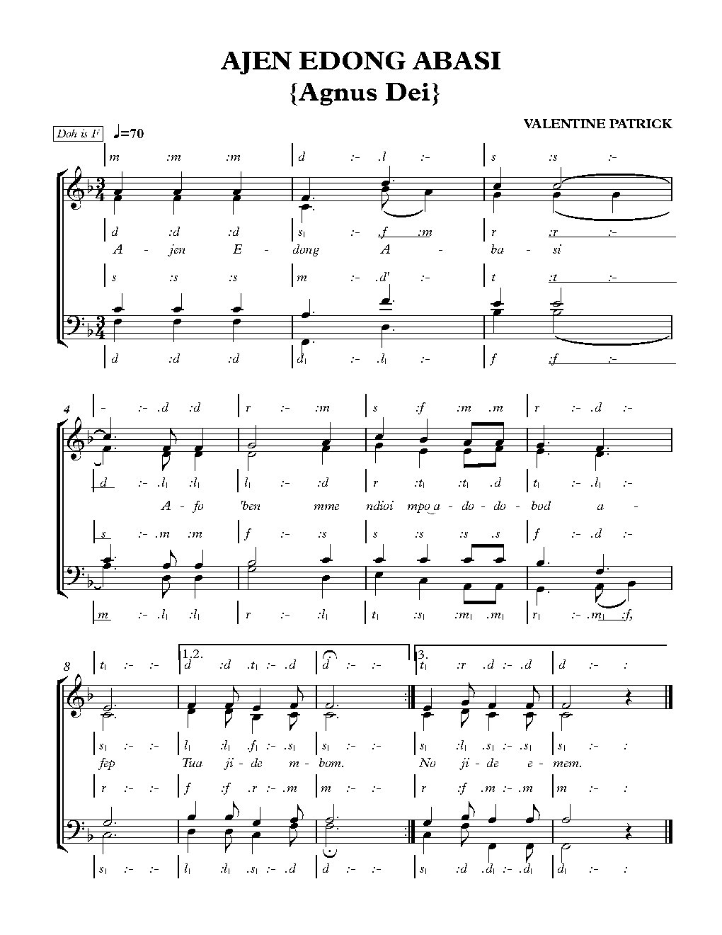 AJEN EDONG ABASI {Agnus Dei}