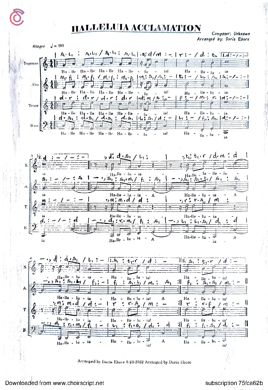 HALLELUIA ACCLAMATION