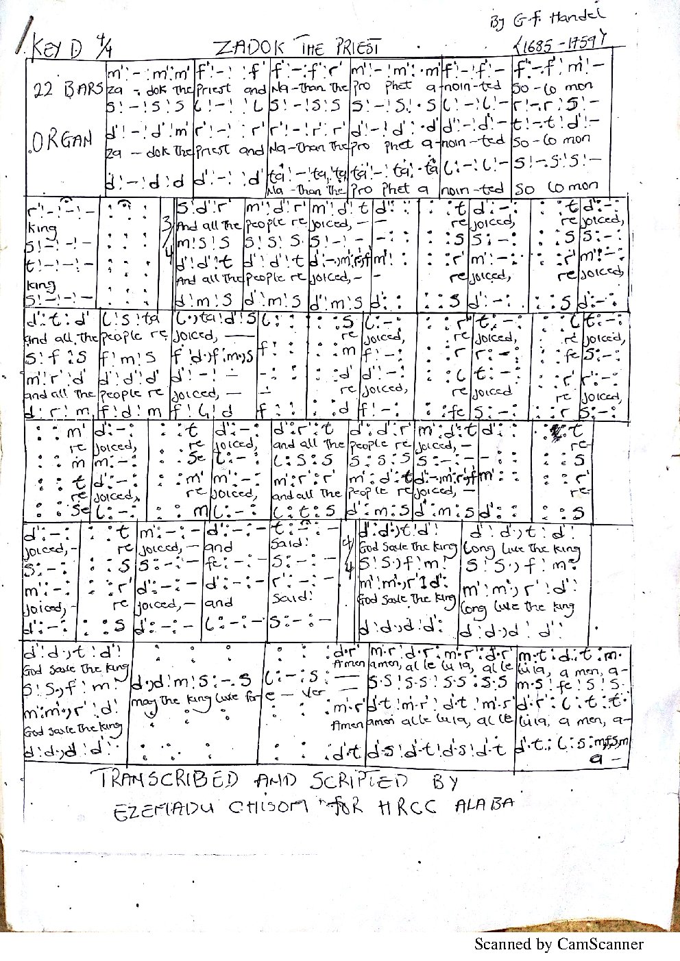 ZADOK THE PRIEST - Choir Script PDF Thumbnail