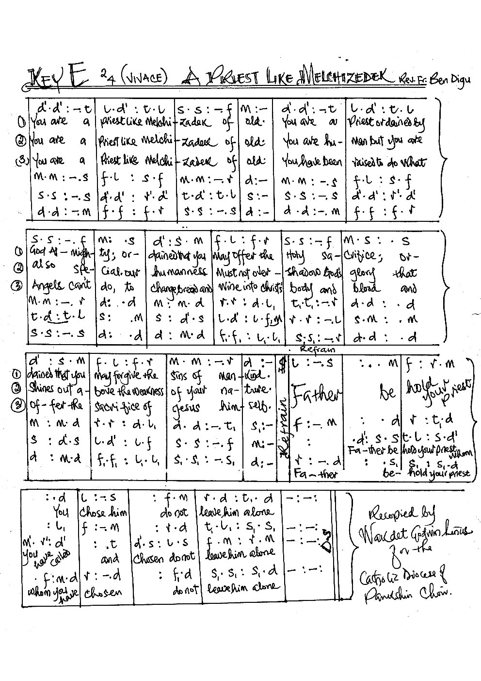 A Priest Like Melchizedek - Choir Script PDF Thumbnail