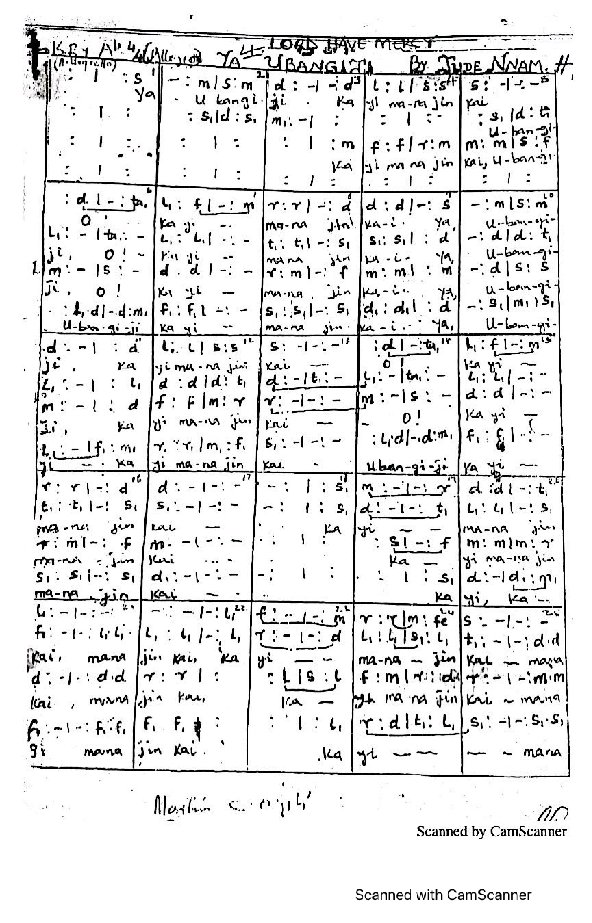 Ya Ubangiji - Choir Script PDF Thumbnail