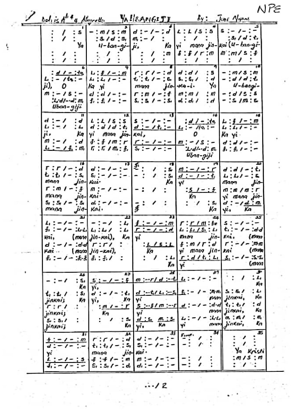 YA UBANGIJI