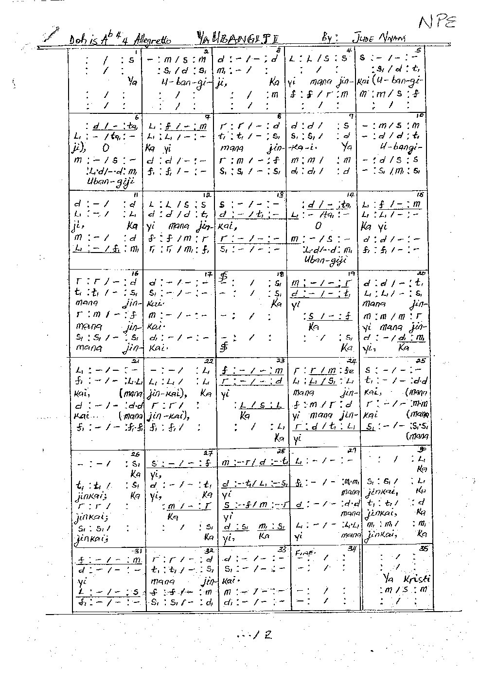 YA UBANGIJI