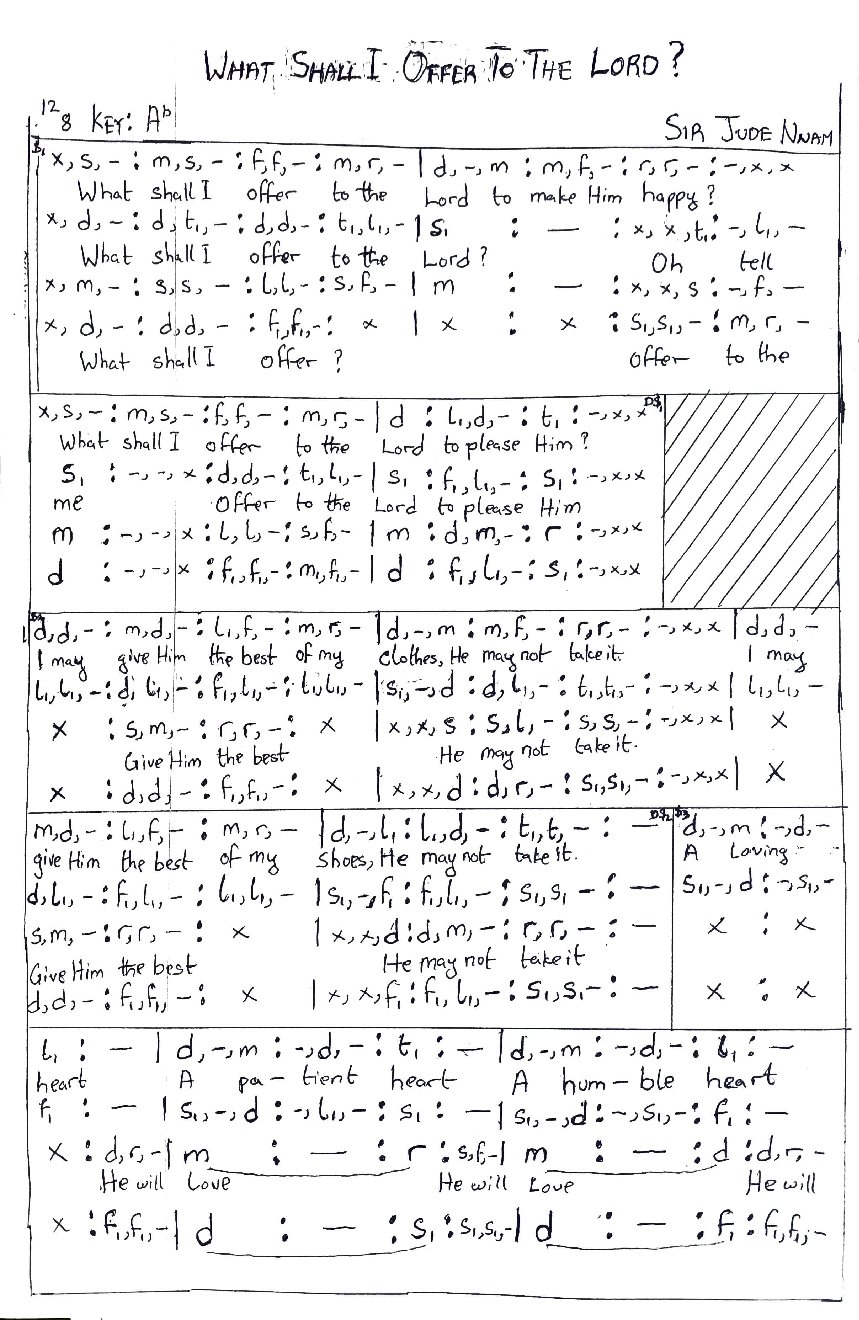 WHAT SHALL I OFFER TO THE LORD? - Choir Script PDF Thumbnail