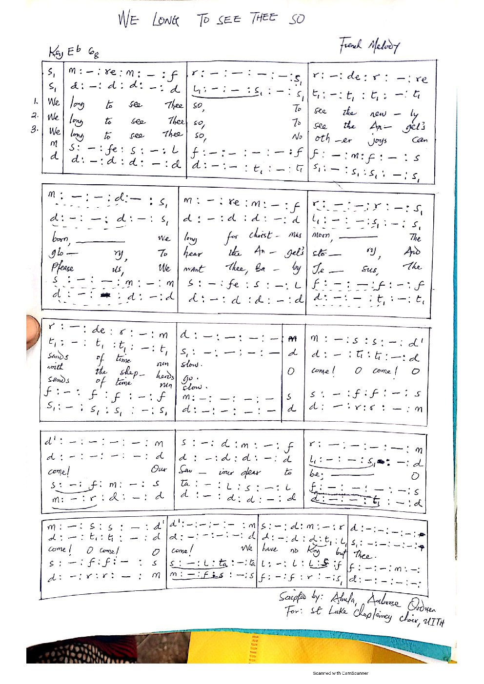WE LONG TO SEE THEE SO - Choir Script PDF Thumbnail